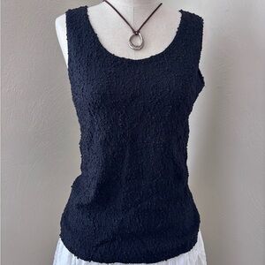 Chic Black Textured Women's Tank Top